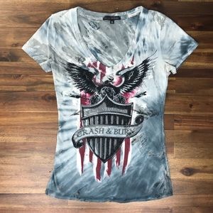 Buckle Crash & Burn Embellished Eagle Shield Top